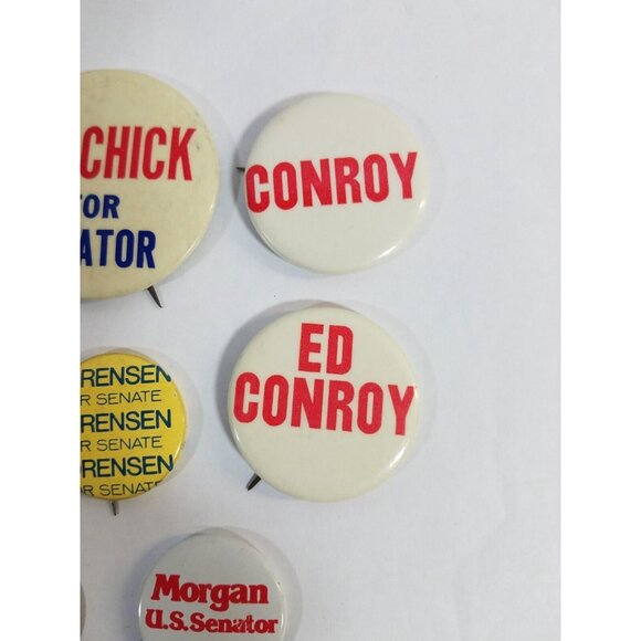 Lot of 10 Senate Campaign Pinback Pin Buttons Beall Sorenson Morgan Cook Conroy - Picture 3 of 7